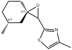 Thiazole, 4-?methyl-?2-?[(3R,?5R)?-?5-?methyl-?1-?oxaspiro[2.5]?oct-?2-?yl]?-?, rel- 结构式