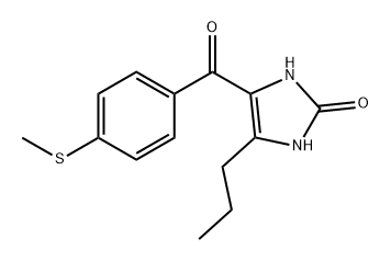 2H-Imidazol-2-one, 1,3-dihydro-4-[4-(methylthio)benzoyl]-5-propyl-,83167-16-2,结构式