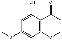 1-[2-hydroxy-6-methoxy-4-(methylsulfanyl)phenyl] ethan-1-one 化学構造式