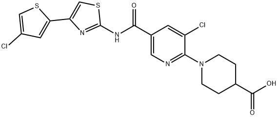 4-Piperidinecarboxylic acid, 1-[3-chloro-5-[[[4-(4-chloro-2-thienyl)-2-thiazolyl]amino]carbonyl]-2-pyridinyl]-|阿伐曲泊帕杂质408