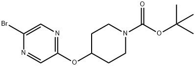 1-Piperidinecarboxylic acid, 4-[(5-bromo-2-pyrazinyl)oxy]-, 1,1-dimethylethyl ester 结构式