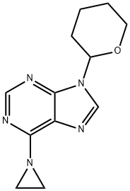 6-(Aziridin-1-yl)-9-(tetrahydro-2H-pyran-2-yl)-9H-purine Struktur