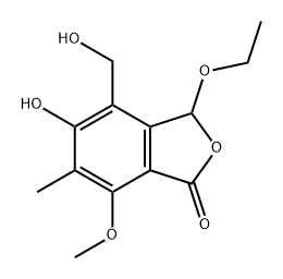 1(3H)-Isobenzofuranone, 3-ethoxy-5-hydroxy-4-(hydroxymethyl)-7-methoxy-6-methyl- Structure