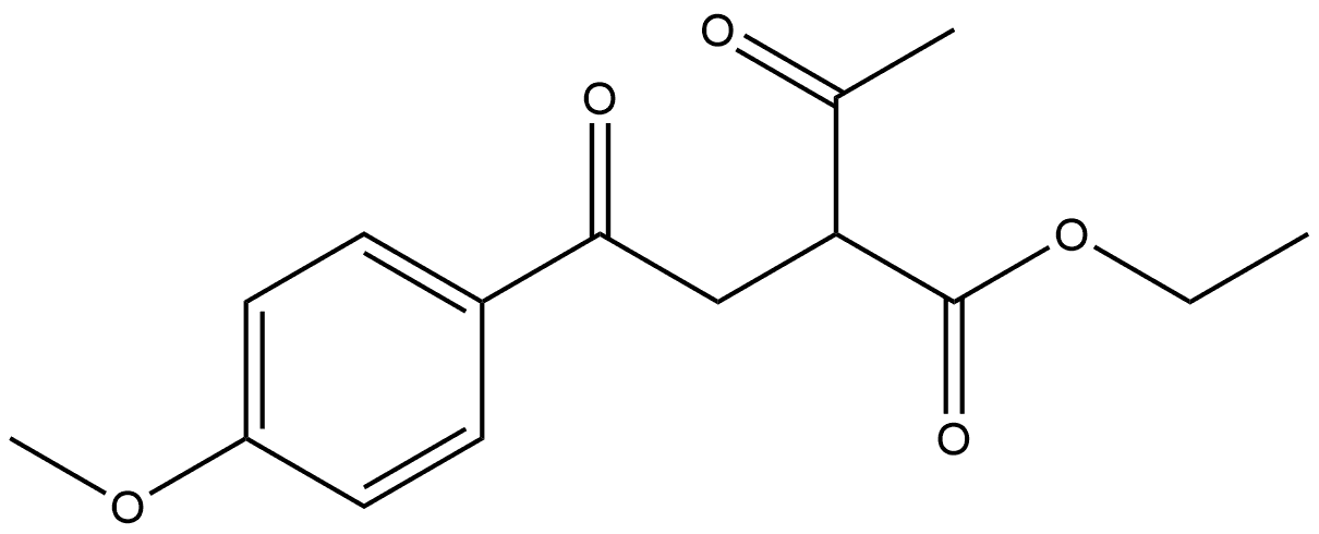 Benzenebutanoic acid, α-acetyl-4-methoxy-γ-oxo-, ethyl ester Struktur
