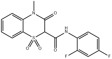 N-(2,4-二氟苯基)-4-甲基-3-氧代-3,4-二氢-2H-苯并[B][1,4]噻嗪-2-甲酰胺1,1-二氧化物 结构式