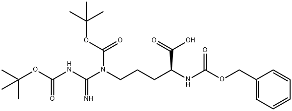 N-α-Carbobenzoxy-N-ω1,N-δ-di(t-butoxycarbonyl)-L-arginine cyclohexylammonium salt Structure