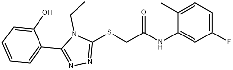 2-{[4-Ethyl-5-(2-hydroxyphenyl)-4H-1,2,4-triazol-3-yl]sulfanyl}-N-(5-fluoro-2-methylphenyl)acetamide,835896-49-6,结构式