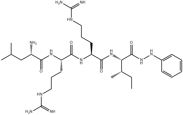 L-Isoleucine, N-[N2-(N2-L-leucyl-L-arginyl)-L-arginyl]-, 2-phenylhydrazide (9CI) Structure