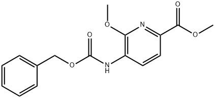 2-Pyridinecarboxylic acid, 6-methoxy-5-[[(phenylmethoxy)carbonyl]amino]-, methyl ester 化学構造式