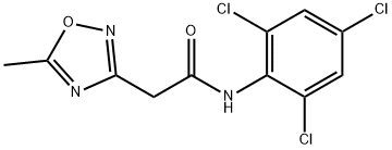 1,2,4-Oxadiazole-3-acetamide, 5-methyl-N-(2,4,6-trichlorophenyl)- 化学構造式