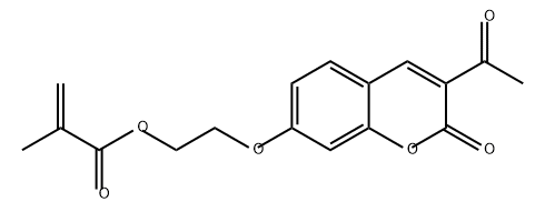 2-Propenoic acid, 2-methyl-, 2-[(3-acetyl-2-oxo-2H-1-benzopyran-7-yl)oxy]ethyl ester Structure