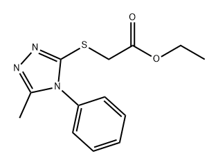 Acetic acid, 2-[(5-methyl-4-phenyl-4H-1,2,4-triazol-3-yl)thio]-, ethyl ester Structure