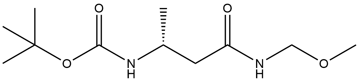 Carbamic acid, N-[(1R)-3-(methoxymethylamino)-1-methyl-3-oxopropyl]-, 1,1-dimethylethyl ester 化学構造式