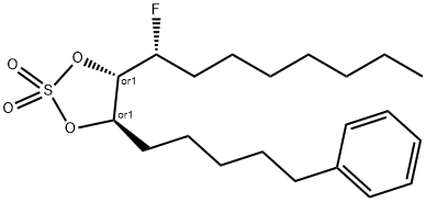 1,3,2-Dioxathiolane, 4-[(1R)-1-fluorooctyl]-5-(5-phenylpentyl)-, 2,2-dioxide, (4S,5R)-rel- 结构式