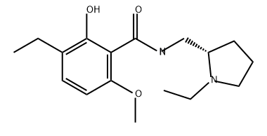 Benzamide, 3-ethyl-N-[[(2S)-1-ethyl-2-pyrrolidinyl]methyl]-2-hydroxy-6-methoxy-,84226-07-3,结构式