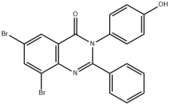 6,8-Dibromo-3-(4-hydroxyphenyl)-2-phenylquinazolin-4(3H)-one Struktur