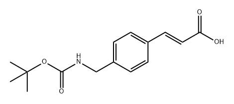 (E)-3-(4-(((叔丁氧基羰基)氨基)甲基)苯基)丙烯酸, 843675-70-7, 结构式