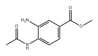 Benzoic acid, 4-(acetylamino)-3-amino-, methyl ester 化学構造式