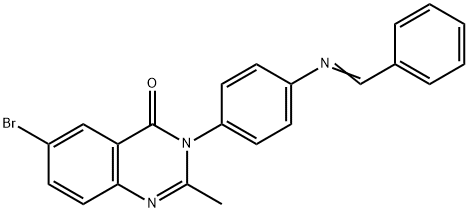 (E)-3-(4-(Benzylideneamino)phenyl)-6-bromo-2-methylquinazolin-4(3H)-one Struktur