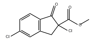 1H-Indene-2-carboxylic acid, 2,5-dichloro-2,3-dihydro-1-oxo-, methyl ester 化学構造式