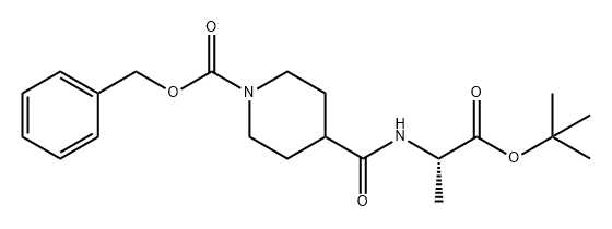 1-Piperidinecarboxylic acid, 4-[[[(1S)-2-(1,1-dimethylethoxy)-1-methyl-2-oxoethyl]amino]carbonyl]-, phenylmethyl ester Structure