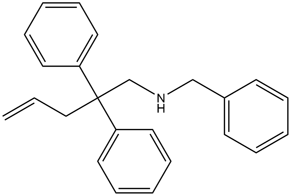 Benzeneethanamine, β-phenyl-N-(phenylmethyl)-β-2-propen-1-yl- Struktur