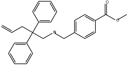 Benzoic acid, 4-[[(2,2-diphenyl-4-penten-1-yl)amino]methyl]-, methyl ester 结构式