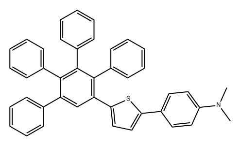 Benzenamine, 4-[5-(5',6'-diphenyl[1,1':2',1''-terphenyl]-3'-yl)-2-thienyl]-N,N-dimethyl- (9CI),847196-59-2,结构式