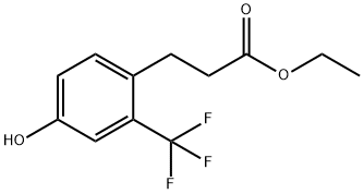 Benzenepropanoic acid, 4-hydroxy-2-(trifluoromethyl)-, ethyl ester 化学構造式