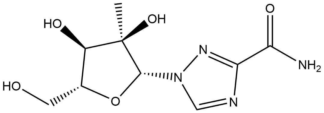 1-(2-C-甲基-BETA-D-呋喃核糖基)-1H-1,2,4-三唑-3-甲酰胺, 847651-91-6, 结构式