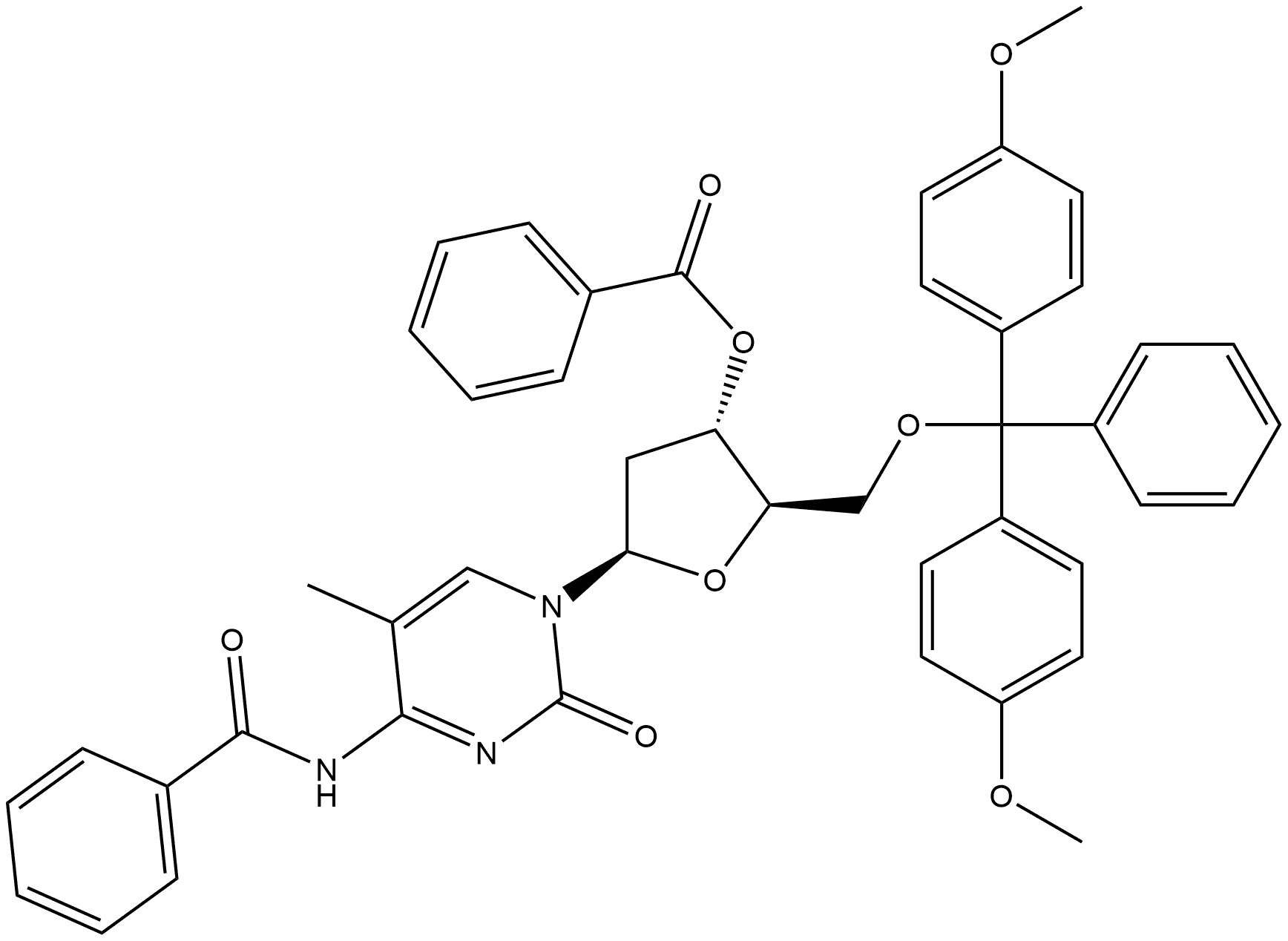 Cytidine, N-benzoyl-5'-O-[bis(4-methoxyphenyl)phenylmethyl]-2'-deoxy-5-methyl-, 3'-benzoate (9CI) Structure