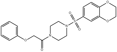 Ethanone, 1-[4-[(2,3-dihydro-1,4-benzodioxin-6-yl)sulfonyl]-1-piperazinyl]-2-phenoxy- Structure