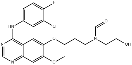 Formamide, N-[3-[[4-[(3-chloro-4-fluorophenyl)amino]-7-methoxy-6-quinazolinyl]oxy]propyl]-N-(2-hydroxyethyl)- Struktur
