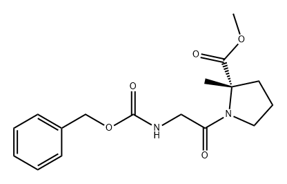 L-Proline, N-[(phenylmethoxy)carbonyl]glycyl-2-methyl-, methyl ester 化学構造式