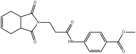 Benzoic acid, 4-[[3-(1,3,3a,4,7,7a-hexahydro-1,3-dioxo-2H-isoindol-2-yl)-1-oxopropyl]amino]-, methyl ester 化学構造式