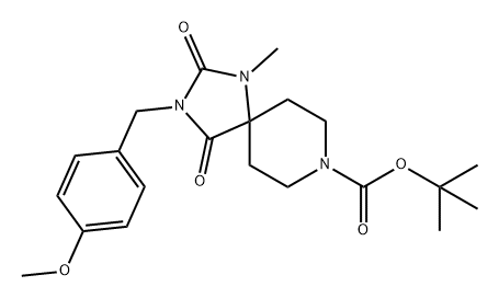 1,3,8-Triazaspiro[4.5]decane-8-carboxylic acid, 3-[(4-methoxyphenyl)methyl]-1-methyl-2,4-dioxo-, 1,1-dimethylethyl ester Structure