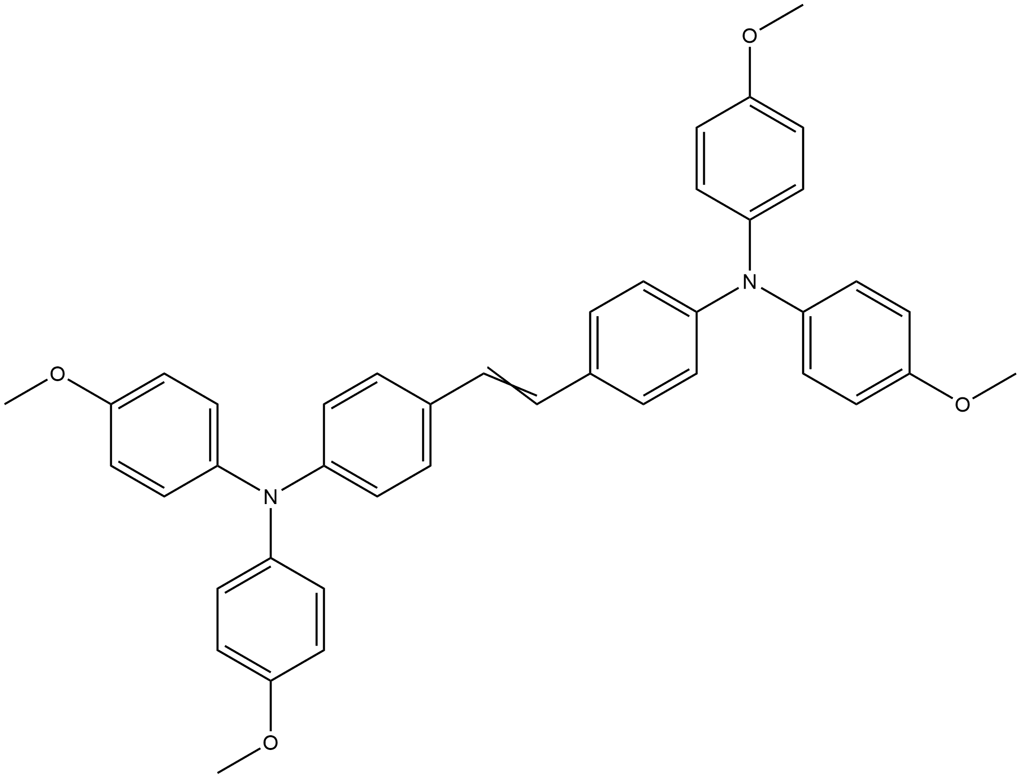 Benzenamine, 4,4'-(1E)-1,2-ethenediylbis[N,N-bis(4-methoxyphenyl)- 化学構造式