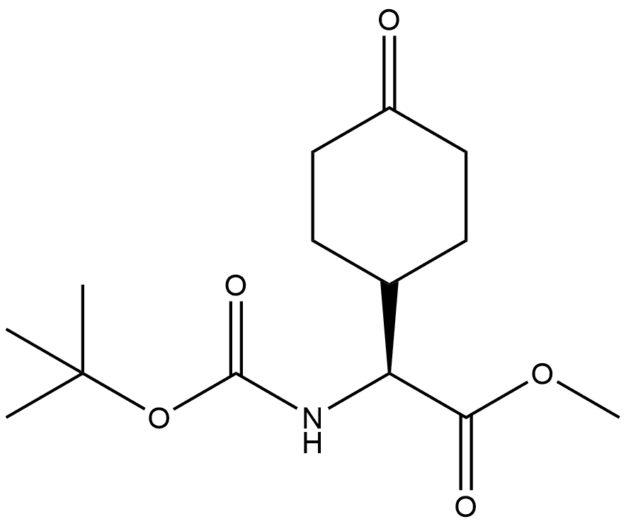 Cyclohexaneacetic acid, α-[[(1,1-dimethylethoxy)carbonyl]amino]-4-oxo-, methyl ester, (αS)- Struktur