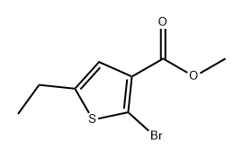 2-溴-5-乙基噻吩-3-羧酸甲酯, 848555-34-0, 结构式