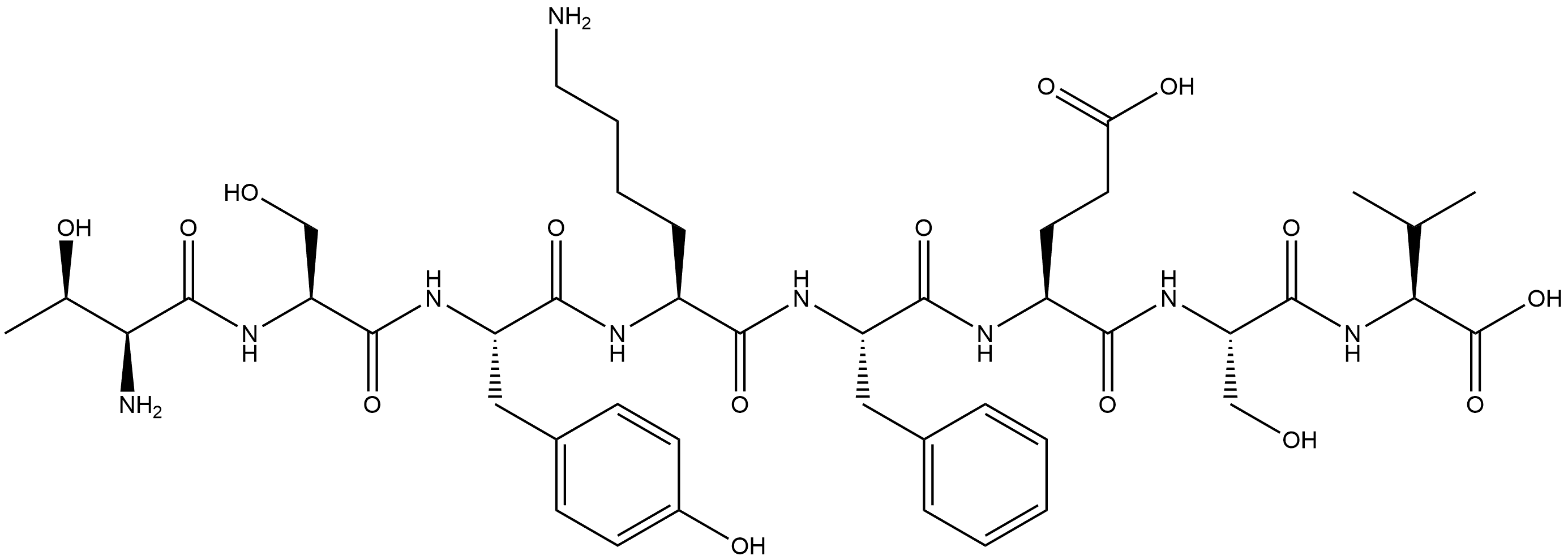 L-Valine, L-threonyl-L-seryl-L-tyrosyl-L-lysyl-L-phenylalanyl-L-α-glutamyl-L-seryl- 结构式