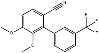 [1,1'-Biphenyl]-2-carbonitrile, 5,6-dimethoxy-3'-(trifluoromethyl)-,848652-09-5,结构式