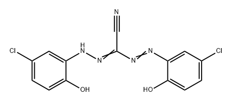 1,5-二(2-羟基-5-氯苯)-3-氰基甲月替 结构式