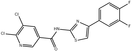 5,6-dichloro-N-[4-(3,4-difluorophenyl)-1,3-thiazol-2 -yl]pyridine-3-carboxamide,849037-42-9,结构式