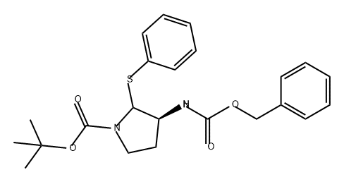 1-Pyrrolidinecarboxylic acid, 3-[[(phenylmethoxy)carbonyl]amino]-2-(phenylthio)-, 1,1-dimethylethyl ester, (3S)-