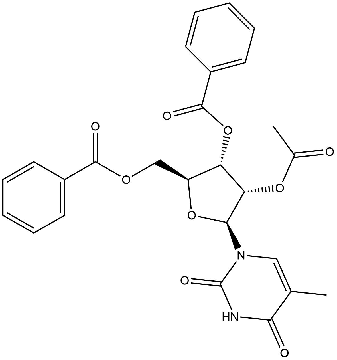 2,4(1H,3H)-Pyrimidinedione, 1-(2-O-acetyl-3,5-di-O-benzoyl-β-L-ribofuranosyl)-5-methyl-