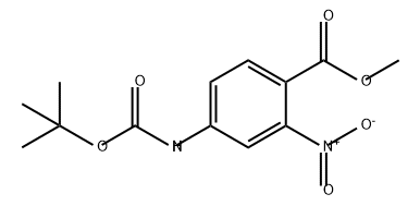 Benzoic acid, 4-[[(1,1-dimethylethoxy)carbonyl]amino]-2-nitro-, methyl ester|4-[(1,1-二甲基乙氧基)羰基]氨基]-2-硝基苯甲酸甲酯