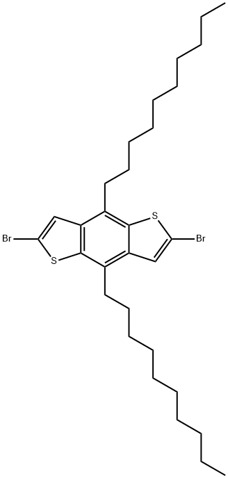2,6-ジブロモ-4,8-ジデシルベンゾ[1,2-b:4,5-b′]ジチオフェン 化学構造式