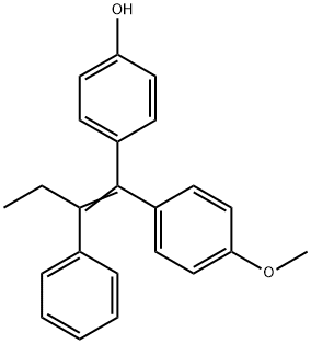 Phenol, 4-[1-(4-methoxyphenyl)-2-phenyl-1-buten-1-yl]- Structure