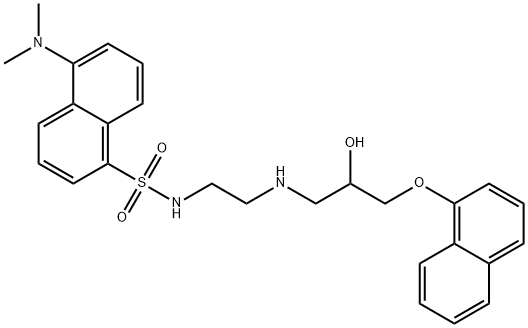 5-(Dimethylamino)-N-(2-((2-hydroxy-3-(naphthalen-1-yloxy)propyl)amino)ethyl)naphthalene-1-sulfonamide 化学構造式