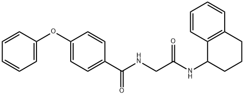N-(2-氧代-2-((1,2,3,4-四氢萘-1-基)氨基)乙基)-4-苯氧基苯甲酰胺, 850467-77-5, 结构式